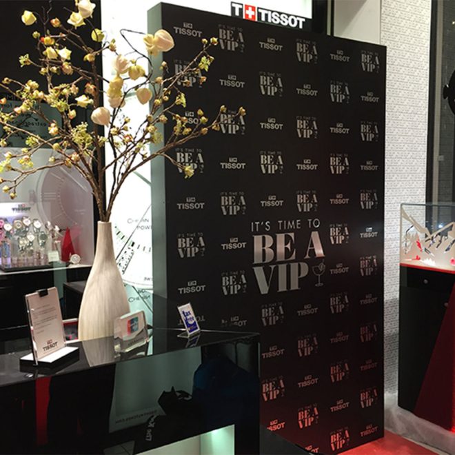 Photocall vitrine boutique Tissot